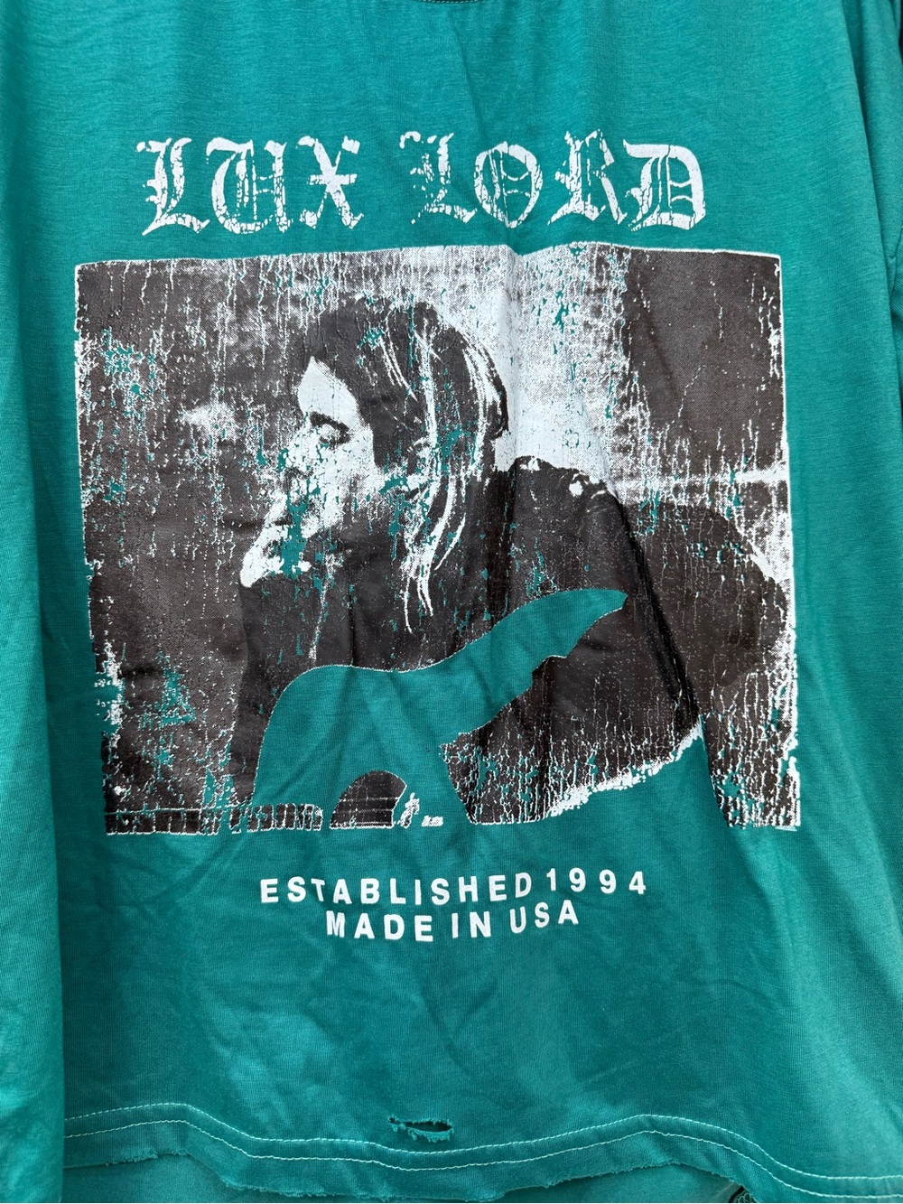Lux Lord Kurt Cobain Graphic Tee in Teal image 2